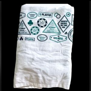 Carnival Cruise Line - Players Club Casino Logo - New- Beach Towel White & Green